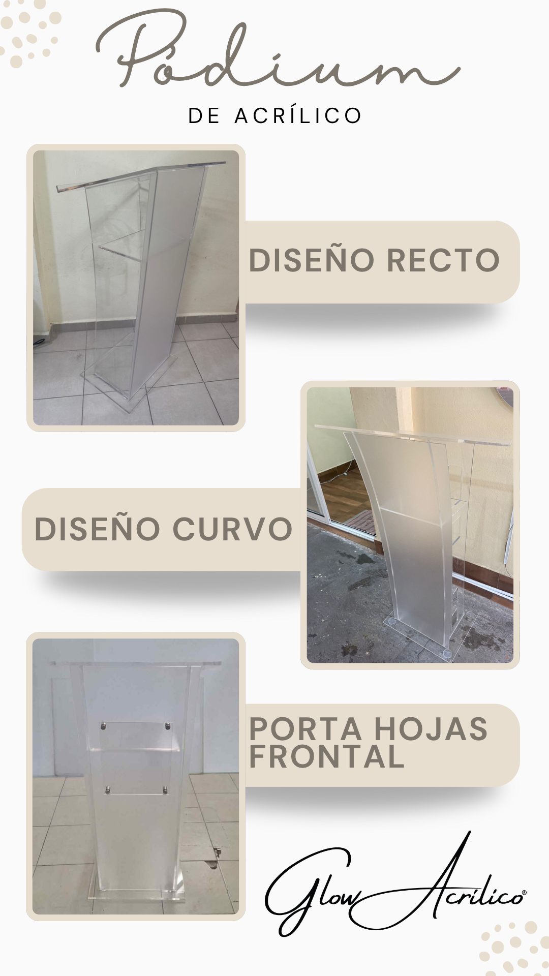 Pódium de Acrílco