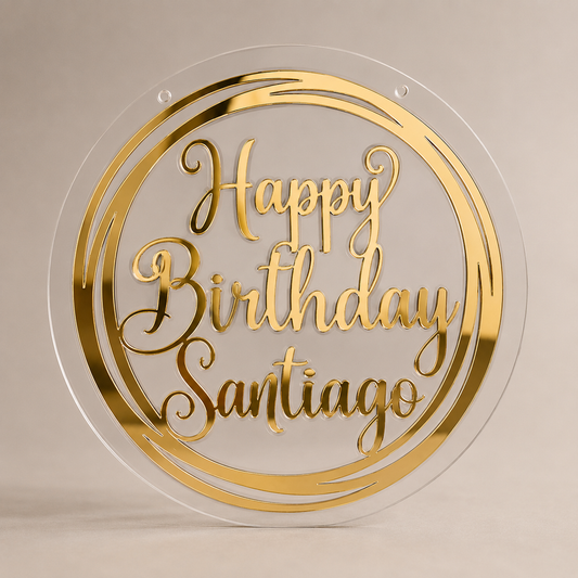 Letrero Happy Birthday con Nombre