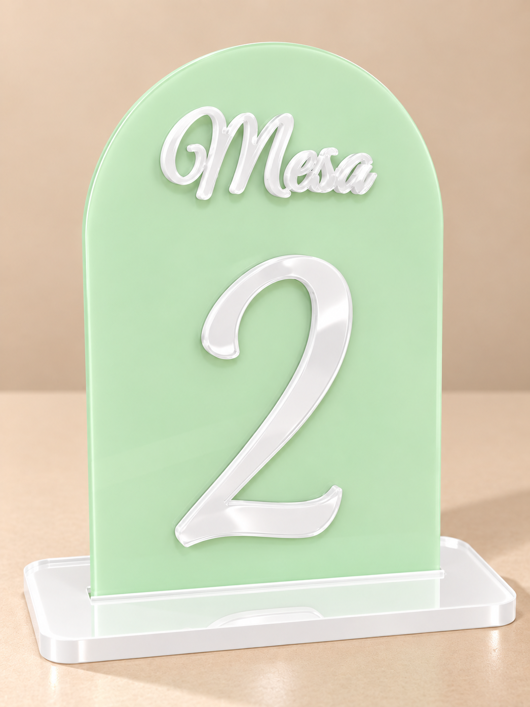 Número de Mesa Doble Vista