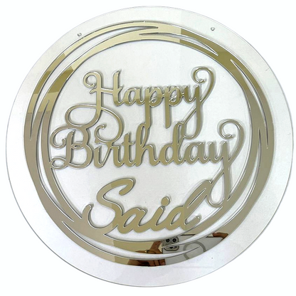 Letrero Happy Birthday con Nombre